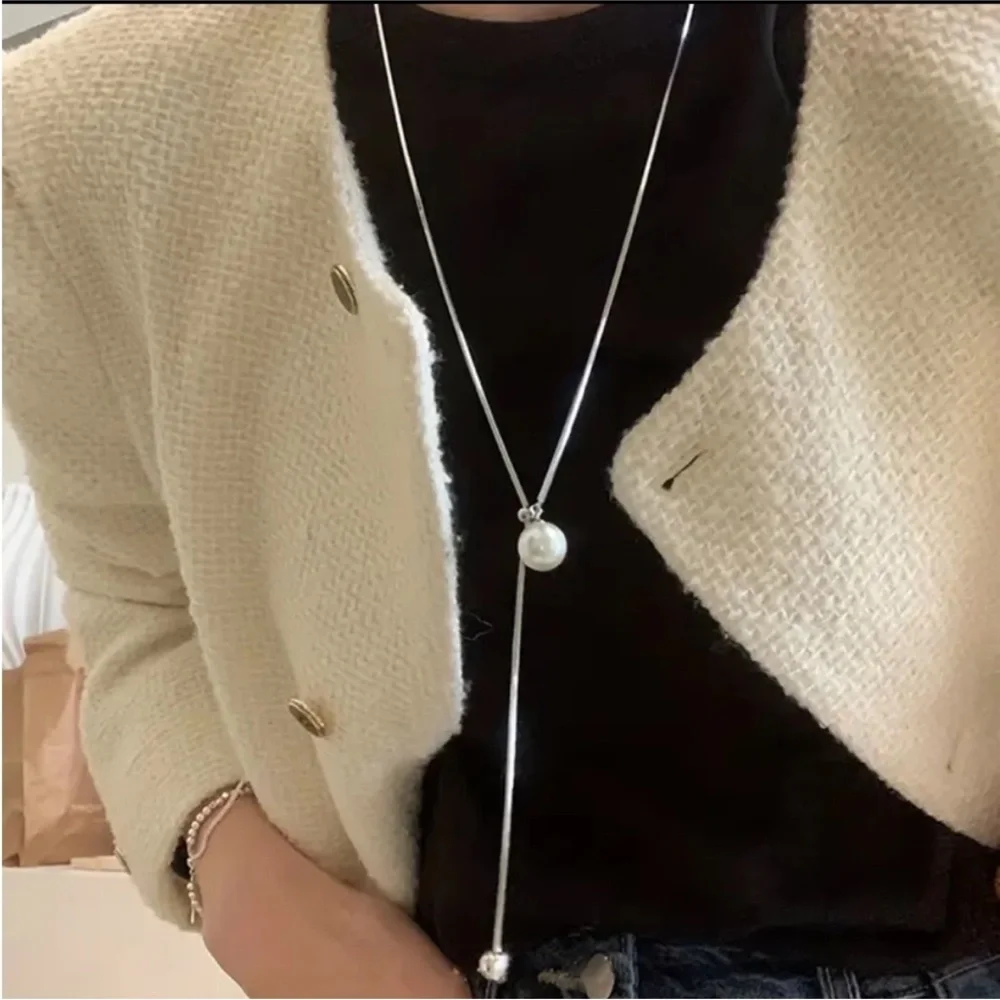 NWOT Pearl Lariat Necklace